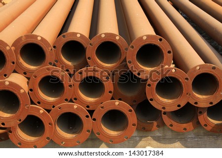 seamless steel tube cross section in a construction site