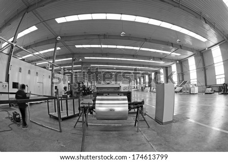 TANGSHAN - DECEMBER 22: The Solar energy production equipment, in a manufacturing enterprise on december 22, 2013, tangshan, china.