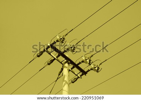 electric power facilities in the blue sky, steel power transmission facilities