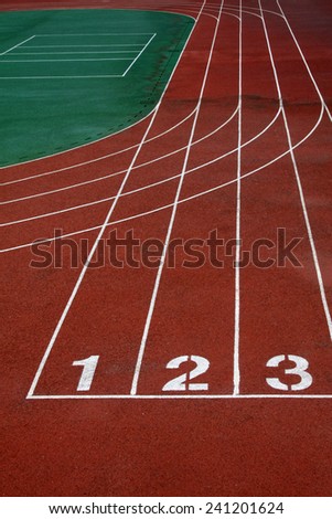 plastic runway in a sports ground in a middle school