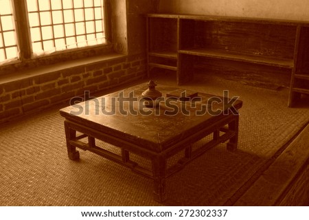 Traditional Chinese style furniture - kang table, in Chinese rural areas