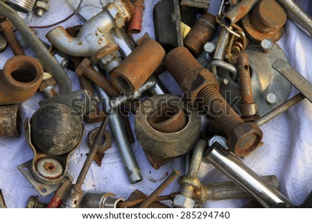 Hardware tools parts, closeup of photo