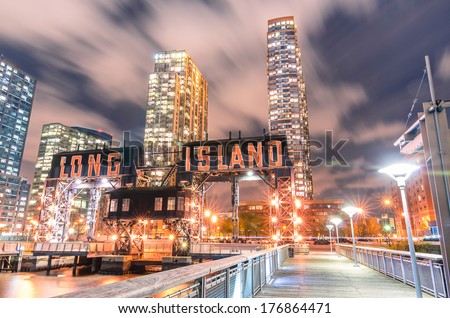 Pier of Long Island near Gantry Plaza State Park - borough of Queens - New York City