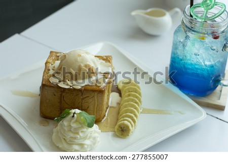 Ice Cream Soda Bread with Blue Hawaiian.