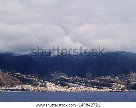 Santa Cruz - view from the open ocean, La Palma, Canary Islands, Spain