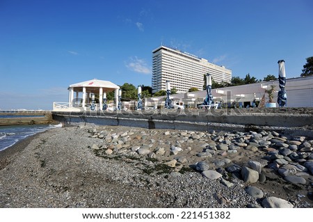 Sochi, Russia, October 2: view from the sea at the hotel \