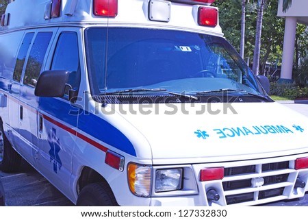 Ambulance parked at hospital