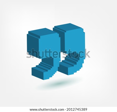 quote right 3d vector pixel logo