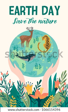 Earth Day. Vector template for card, poster, banner, flyer Design element