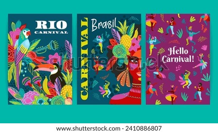 Set of  bright abstract templates. Brazil carnival. Vector design for carnival concept and other use