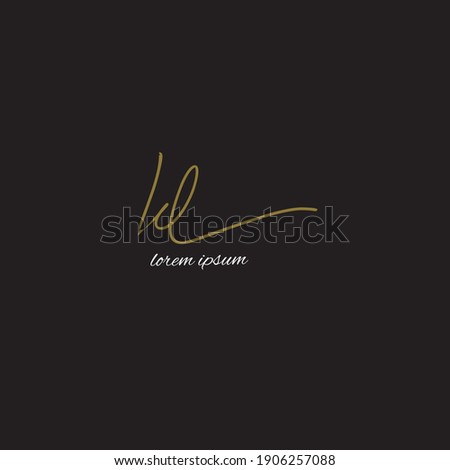K L KL logo handwriting or handwritten logo vector Stok fotoğraf © 