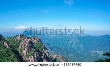 The scenery of Mount Sanqingshan, one of the famous mountain in China