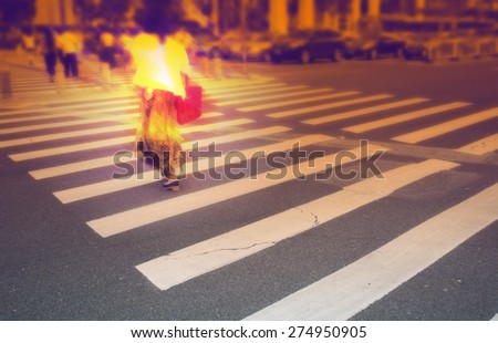Pedestrians at the zebra crossing