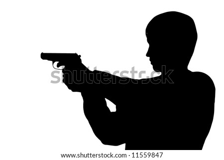 Silhouette Man With A Pistol Stock Photo 11559847 : Shutterstock