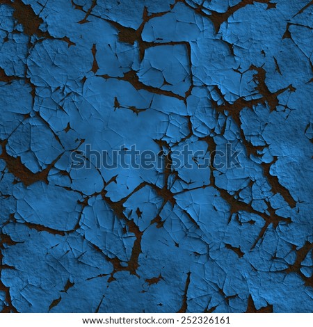 Peeling paint seamless texture. Grungy painted peeling wall tileable background.