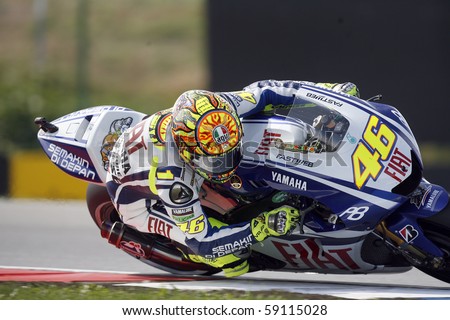 BRNO, CZECH REP, AUGUST-15:Valentino Rossi at the Masaryk circuit arrived fifth on Sunday August 15, 2010 in Brno, Czech republic. He announced the change of the Yamaha team for Ducati.