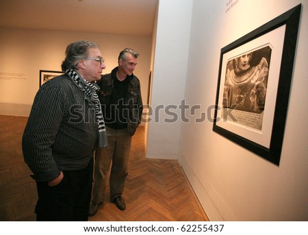 BRNO, CZECH REPUBLIC- SEPT. 30: American photographer Joel Peter Witkin (L) opens his exposition at Brno Art House, on Thursday, Sept. 30, 2010 in Brno, Czech Republic.