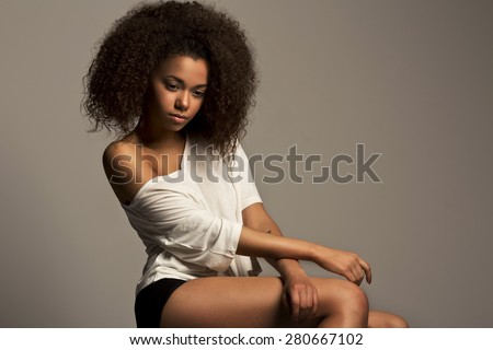 Portrait of a beautiful vogue model young African woman