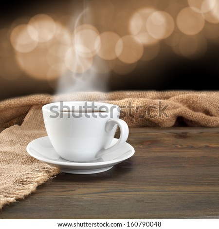 smoke coffee and bokeh space background