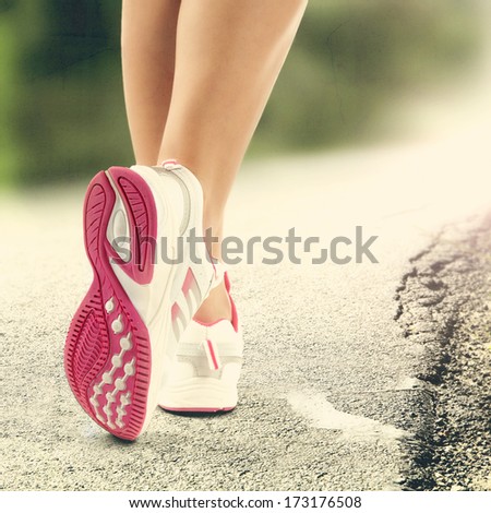 healthy run and shoes