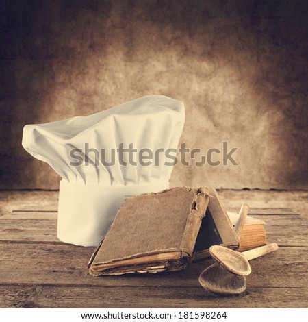cook hat and books