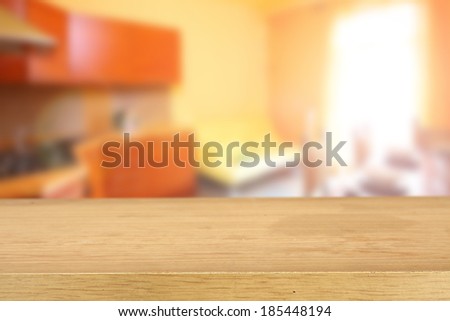 yellow desk in kitchen