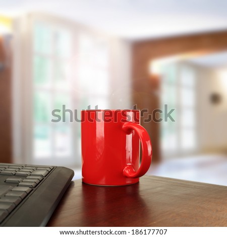 red mug in youe office