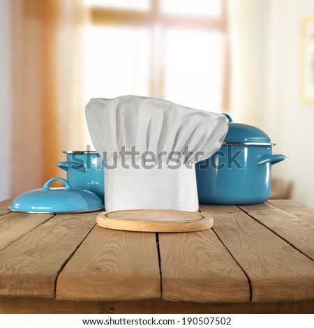 blue food and cook hat