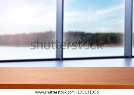 forest lake and window sill
