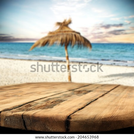 old worn table wood and summer space for you