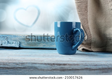 blue mug and love