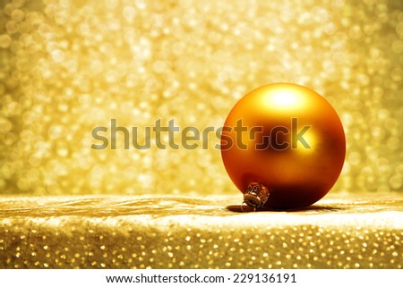 golden decoration and gold ball and free space