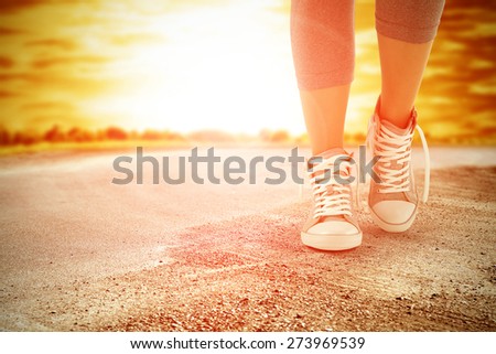 summer sunset and legs