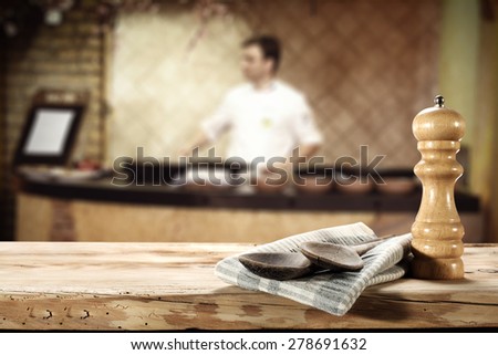 spoons of wood and cook