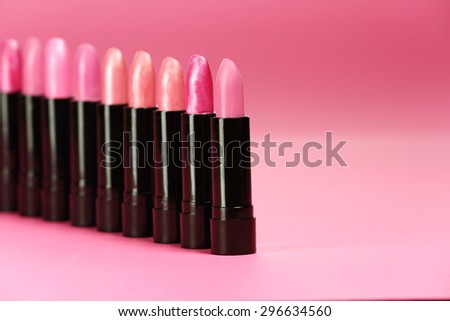 free space for text and lipsticks decoration of makeup