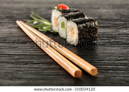 black space background and japan food space