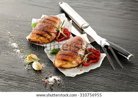 duck meat paper of white color and black stone