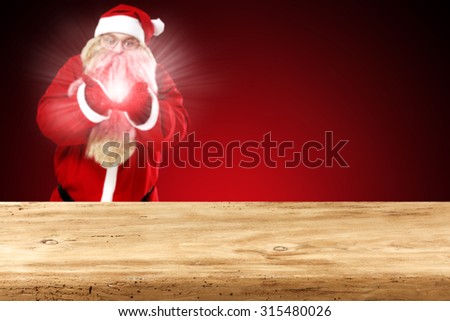 xmas time background of shabby wooden desk space and space for you