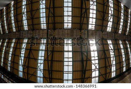 Industrial roof texture with light