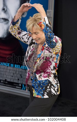 HOLLYWOOD, CA - MAY 7: Actress Cloris Leachman arrives at the premiere of the Warner Bros. Pictures\' Dark Shadows on May 7, 2012 in Hollywood, California.