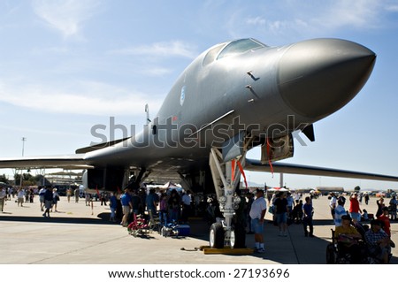 GLENDALE, AZ - MARCH 21: A B-1 bomber on display at the biennial air show and open house (\