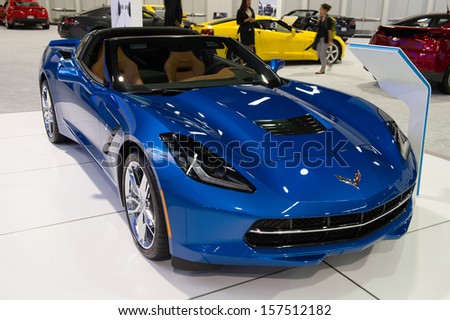 ANAHEIM, CA - OCTOBER 3: A Chevrolet Corvette on display at the Orange County International Auto Show in Anaheim, CA on October 3, 2013.