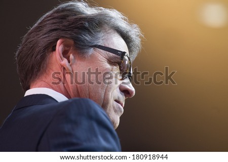 NATIONAL HARBOR, MD - MARCH 7, 2014: Texas Governor Rick Perry speaks at the Conservative Political Action Conference (CPAC).