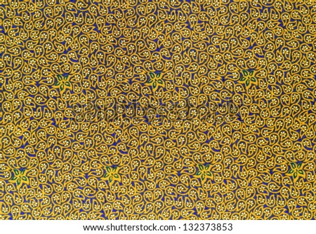 Close up beautiful flower and leaf pattern fabric texture