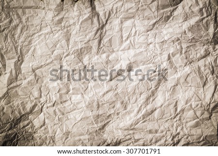 Closeup crumpled  texture of brown paper background