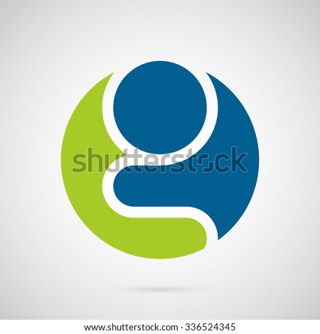 Letter G logo template. Silhouette of a praying man in a circle. Creative symbol for company identity, advertising, poster, leaflet, banner, web and flyer.
