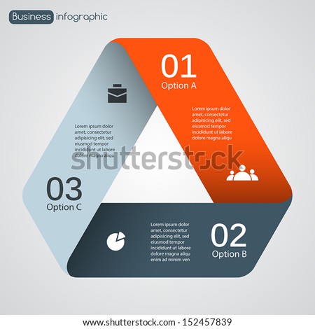 Vector triangle infographic. Template for diagram, graph, presentation and chart. Business concept with three options, parts, steps or processes. Abstract background.