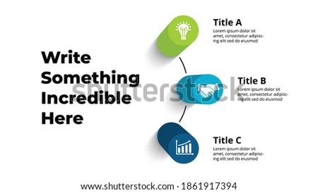 3D Vector Perspective Infographic. Presentation slide template. 3 step options. Chart concept. Colorful creative info graphic design.