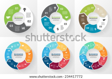 Vector circle arrows for infographic. Template for cycling diagram, graph, presentation and round chart. Business concept with 3, 4, 5, 6, 7, 8 options, parts, steps or processes. Abstract background. Imagine de stoc © 