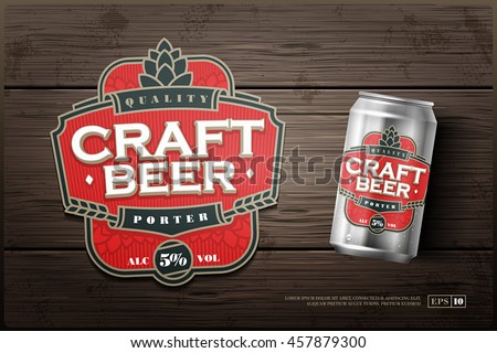 Modern professional label logo design template for a craft beer